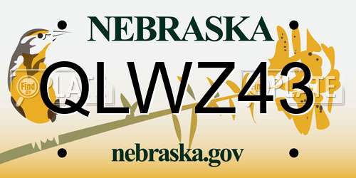 QLWZ43 Nebraska License Plate