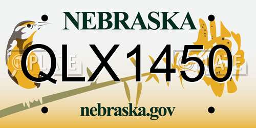 QLX1450 Nebraska License Plate