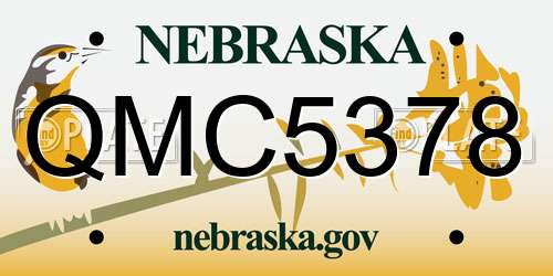 QMC5378 Nebraska License Plate