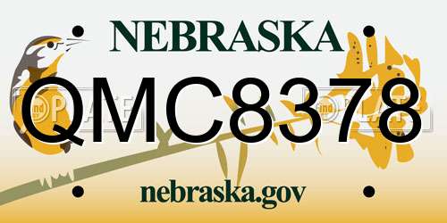 QMC8378 Nebraska License Plate