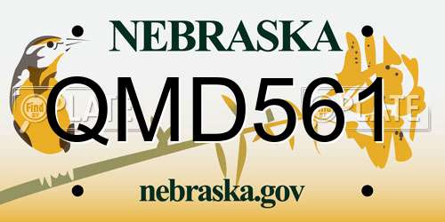 QMD561 Nebraska License Plate