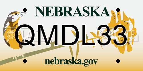 QMDL33 Nebraska License Plate