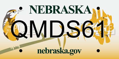 QMDS61 Nebraska License Plate