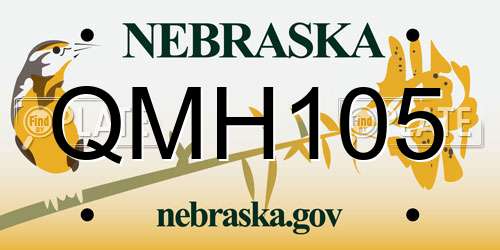 QMH105 Nebraska License Plate