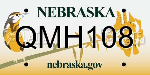 QMH108 Nebraska License Plate