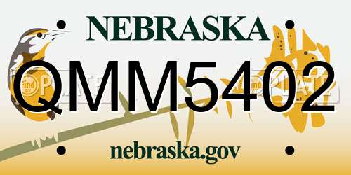 QMM5402 Nebraska License Plate