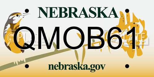 QMOB61 Nebraska License Plate