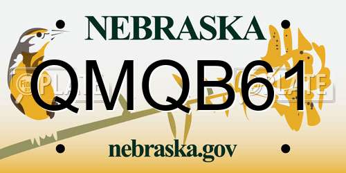 QMQB61 Nebraska License Plate