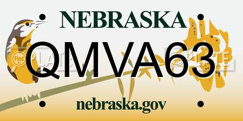 QMVA63 Nebraska License Plate