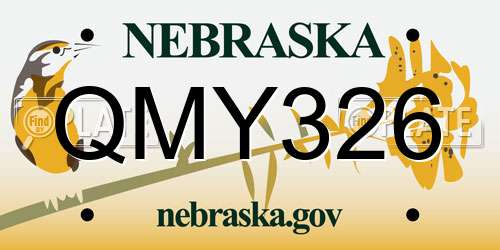 QMY326 Nebraska License Plate