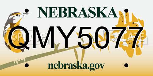QMY5077 Nebraska License Plate