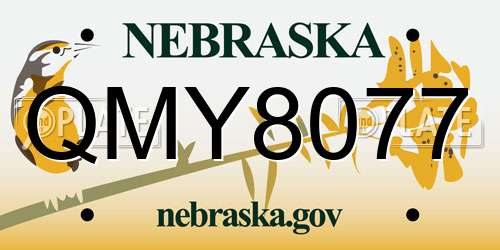 QMY8077 Nebraska License Plate
