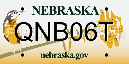 QNB06T Nebraska License Plate