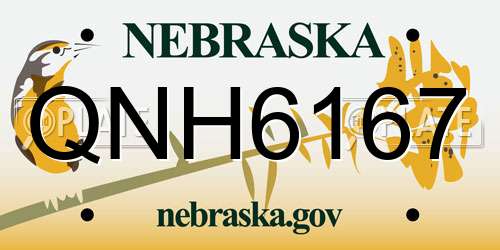QNH6167 Nebraska License Plate
