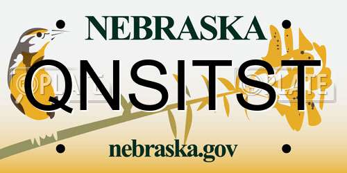QNSITST Nebraska License Plate