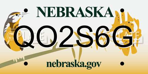 QO2S6G Nebraska License Plate