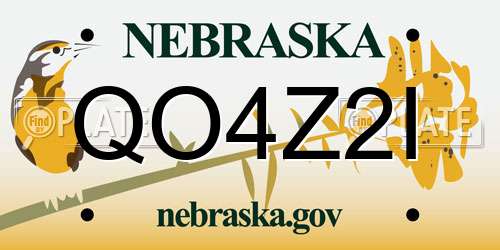 QO4Z2I Nebraska License Plate