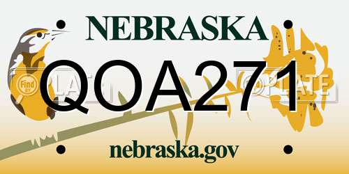 QOA271 Nebraska License Plate