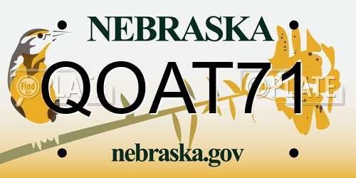 QOAT71 Nebraska License Plate