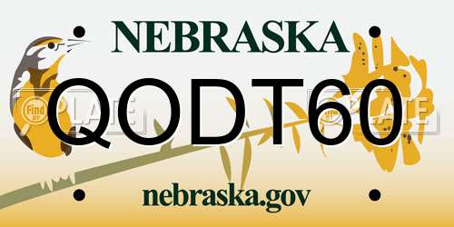QODT60 Nebraska License Plate
