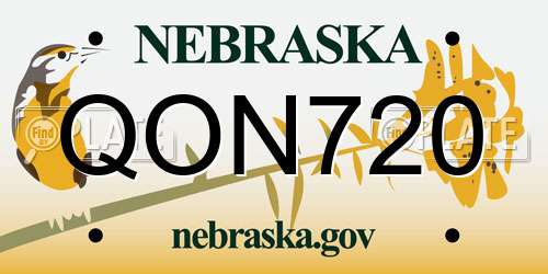 QON720 Nebraska License Plate