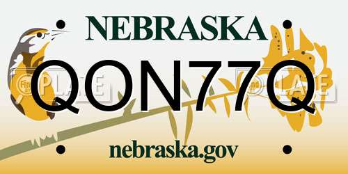QON77Q Nebraska License Plate