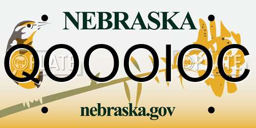 QOOOIOC Nebraska License Plate
