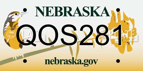 QOS281 Nebraska License Plate