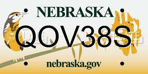 QOV38S Nebraska License Plate