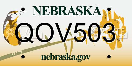 QOV503 Nebraska License Plate
