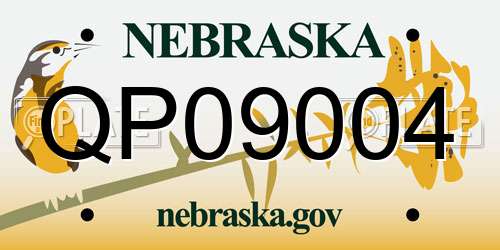 QP09004 Nebraska License Plate