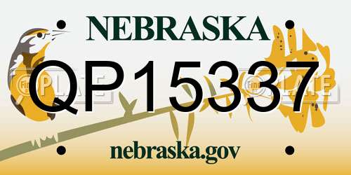 QP15337 Nebraska License Plate