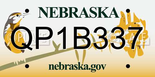 QP1B337 Nebraska License Plate