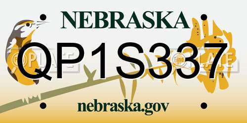 QP1S337 Nebraska License Plate