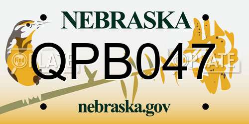 QPB047 Nebraska License Plate