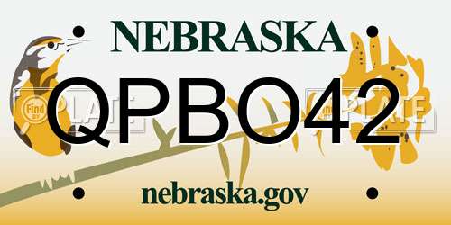 QPBO42 Nebraska License Plate
