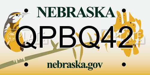 QPBQ42 Nebraska License Plate