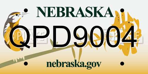 QPD9004 Nebraska License Plate