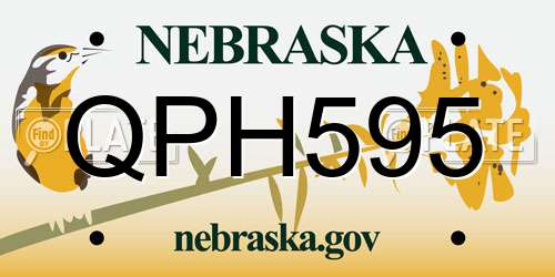 QPH595 Nebraska License Plate