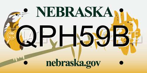QPH59B Nebraska License Plate