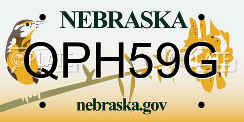 QPH59G Nebraska License Plate