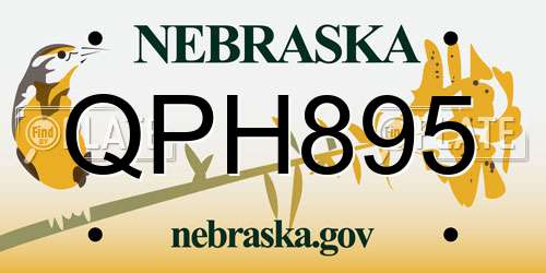 QPH895 Nebraska License Plate
