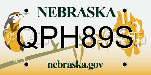 QPH89S Nebraska License Plate