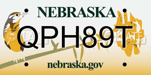 QPH89T Nebraska License Plate