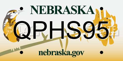 QPHS95 Nebraska License Plate