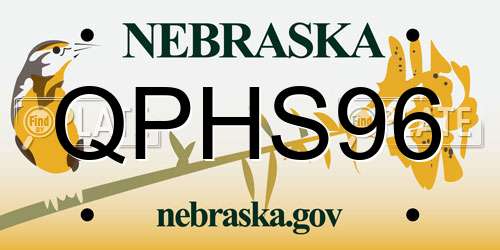 QPHS96 Nebraska License Plate