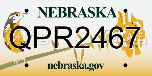 QPR2467 Nebraska License Plate