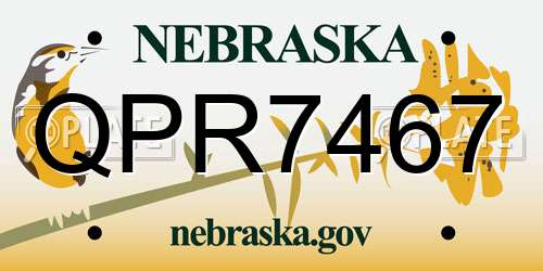 QPR7467 Nebraska License Plate