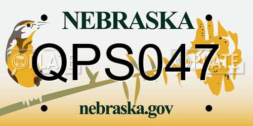 QPS047 Nebraska License Plate