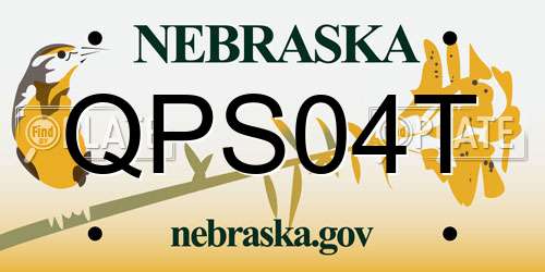 QPS04T Nebraska License Plate